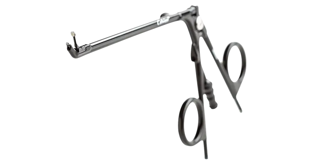 Calvian® Bipolare Zangen - Metallische bipolare Zange in Scherenform mit geradem Schaft vor weißem Hintergrund.