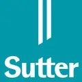 Grafische Darstellung des weißen Schriftzuges Sutter auf türkisem Hintergrund